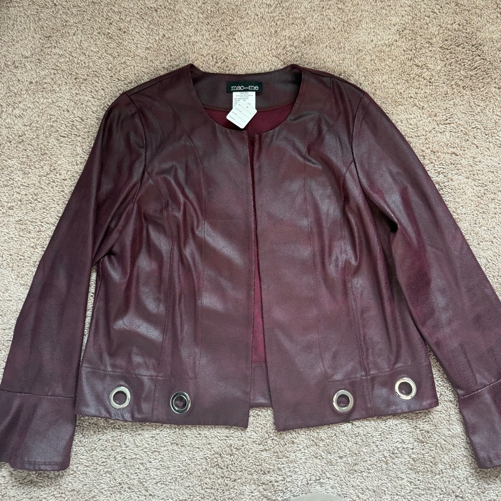 Burgundy Women's Leather Jacket